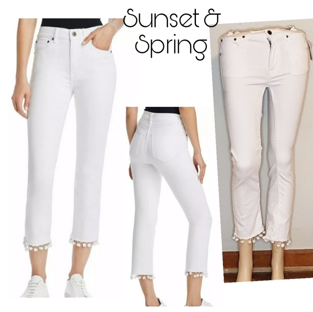 Sunset + Spring pom pom crop pants.  Sz 24